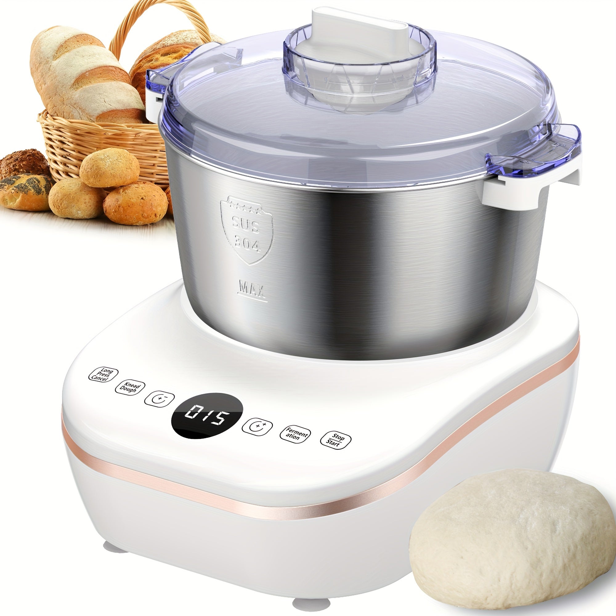 7QT 304 Stainless Steel Electric Dough Maker with Fermentation