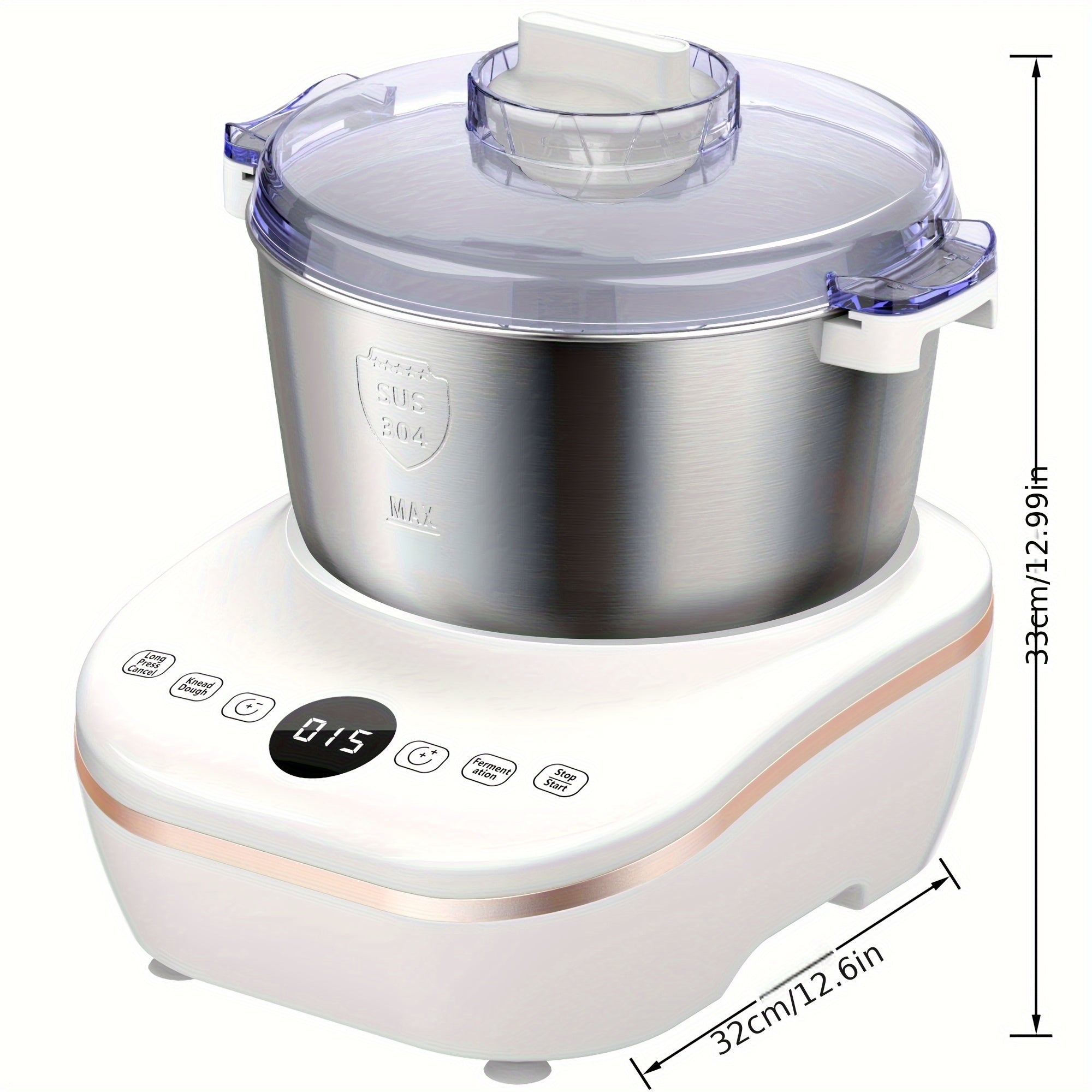 7QT 304 Stainless Steel Electric Dough Maker with Fermentation