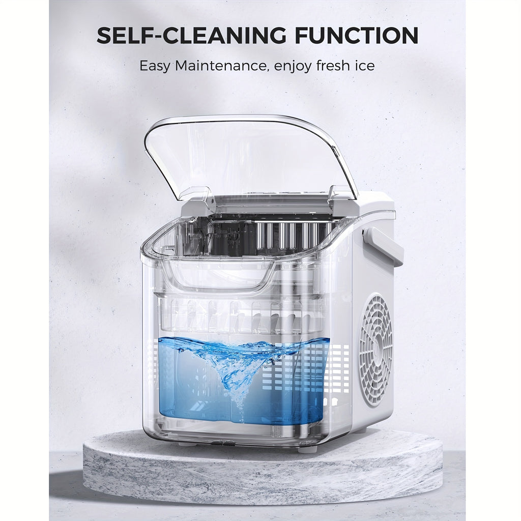 Portable Countertop Ice Maker 26.5Lbs/24H Self-Cleaning
