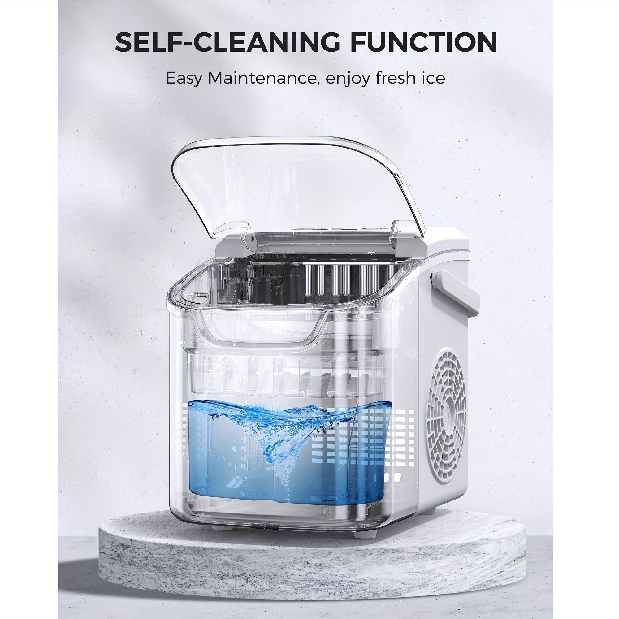 Portable Countertop Ice Maker 26.5Lbs/24H Self-Cleaning