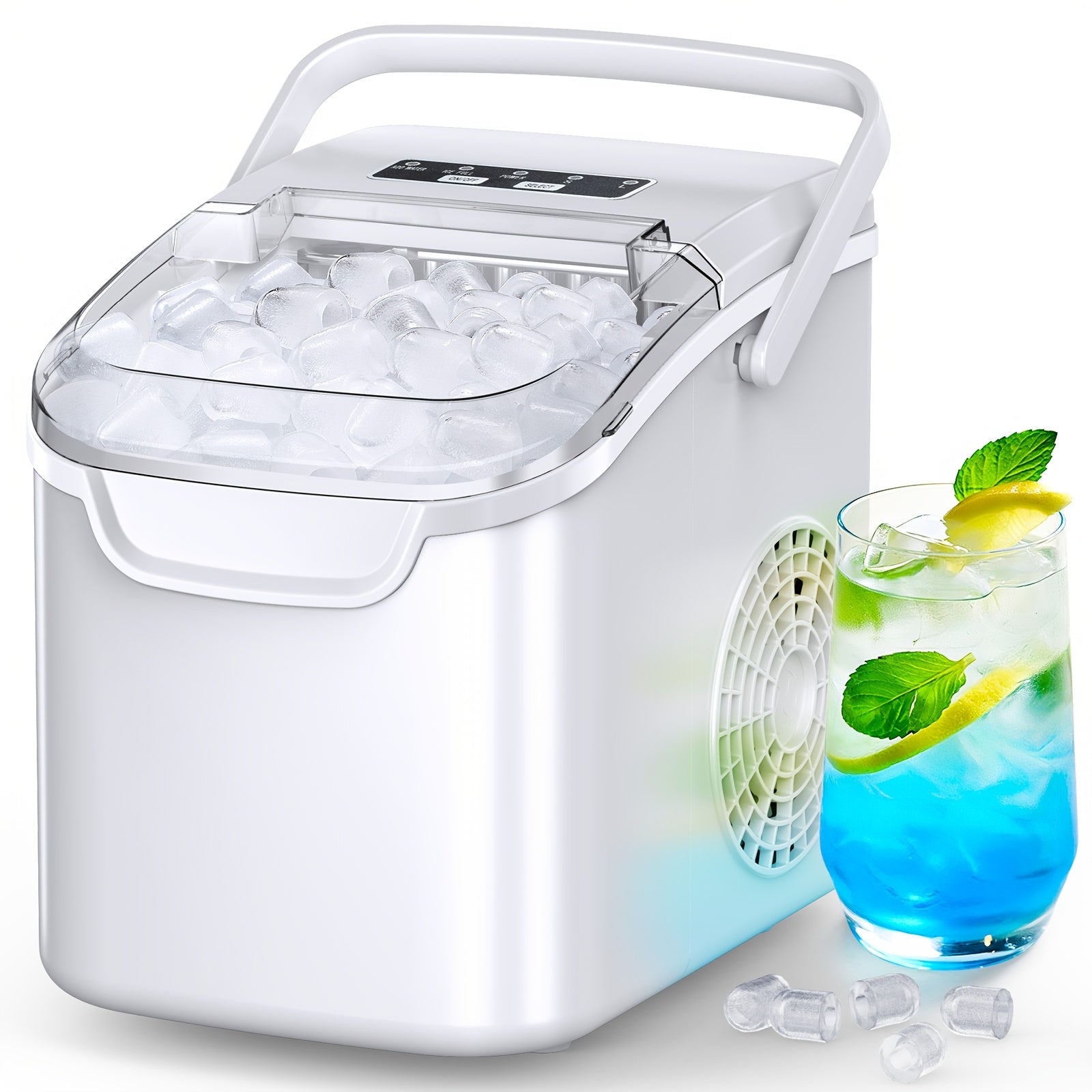 Portable Countertop Ice Maker 26.5Lbs/24H Self-Cleaning