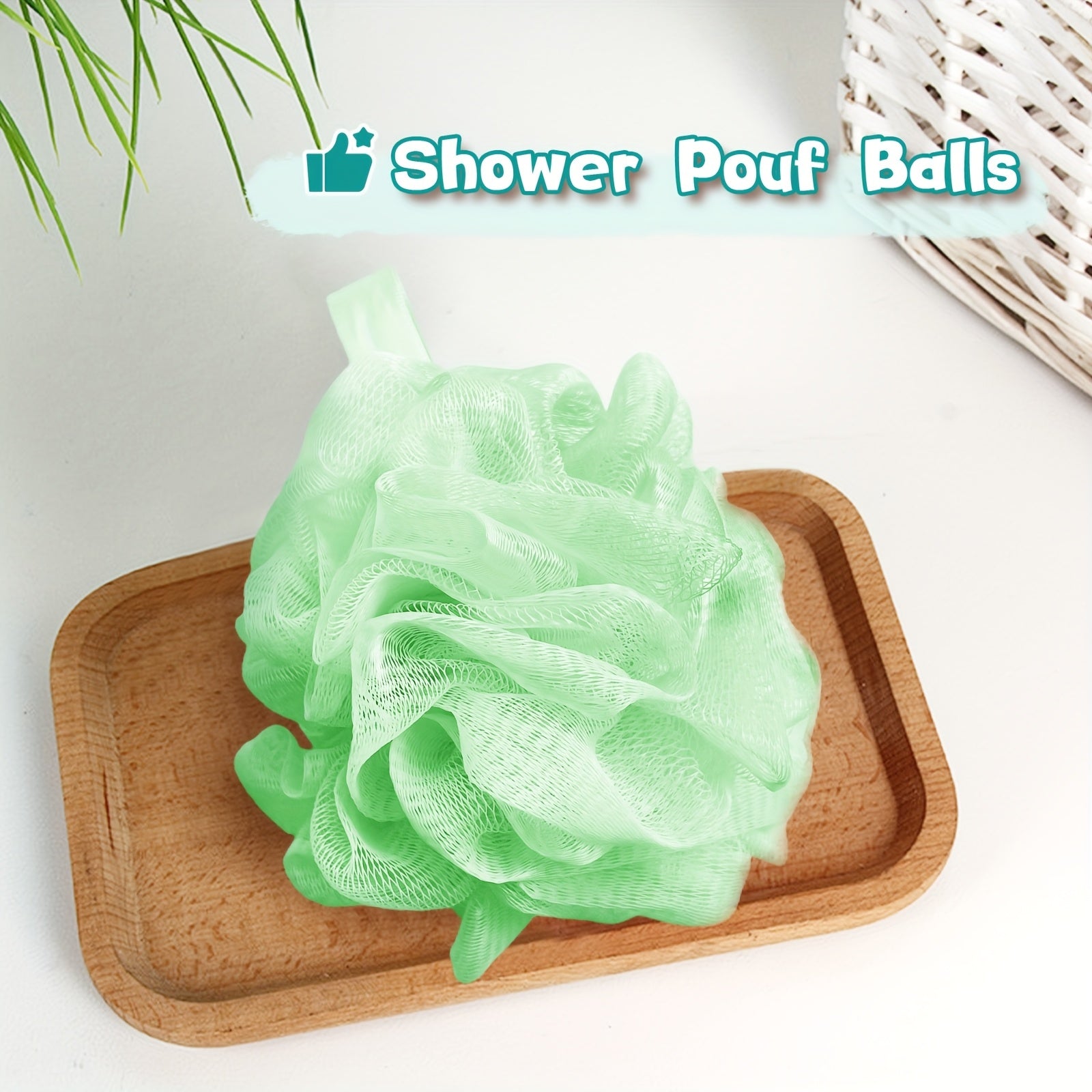 10pcs Shower Pouf Balls, Bath Sponge for Women & Men, Exfoliating Body Scrubber, Bathing Accessories