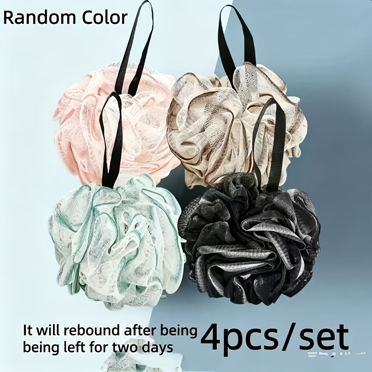 4pcs/Random Color Gentle Exfoliating Bath Ball, Unisex, Perfect for Family Bath Time