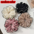 4pcs Pleated Lace Large Intestine Hair Ring Super Ball Head High Elastic Does Not Hurt Hair Hair Ring Fashion All-Match Hair Additions Ladies Hair Additions Random Color