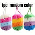 1pc Random Color Exfoliating Bath Ball Body Sponge - Soft Foaming Bath Ball, Colorful Striped Design, Gently Exfoliates Body And Face, Durable And Easy to Clean, Suitable for Home And Commercial Use, Bathroom Additions, Lively Design, Soft Texture