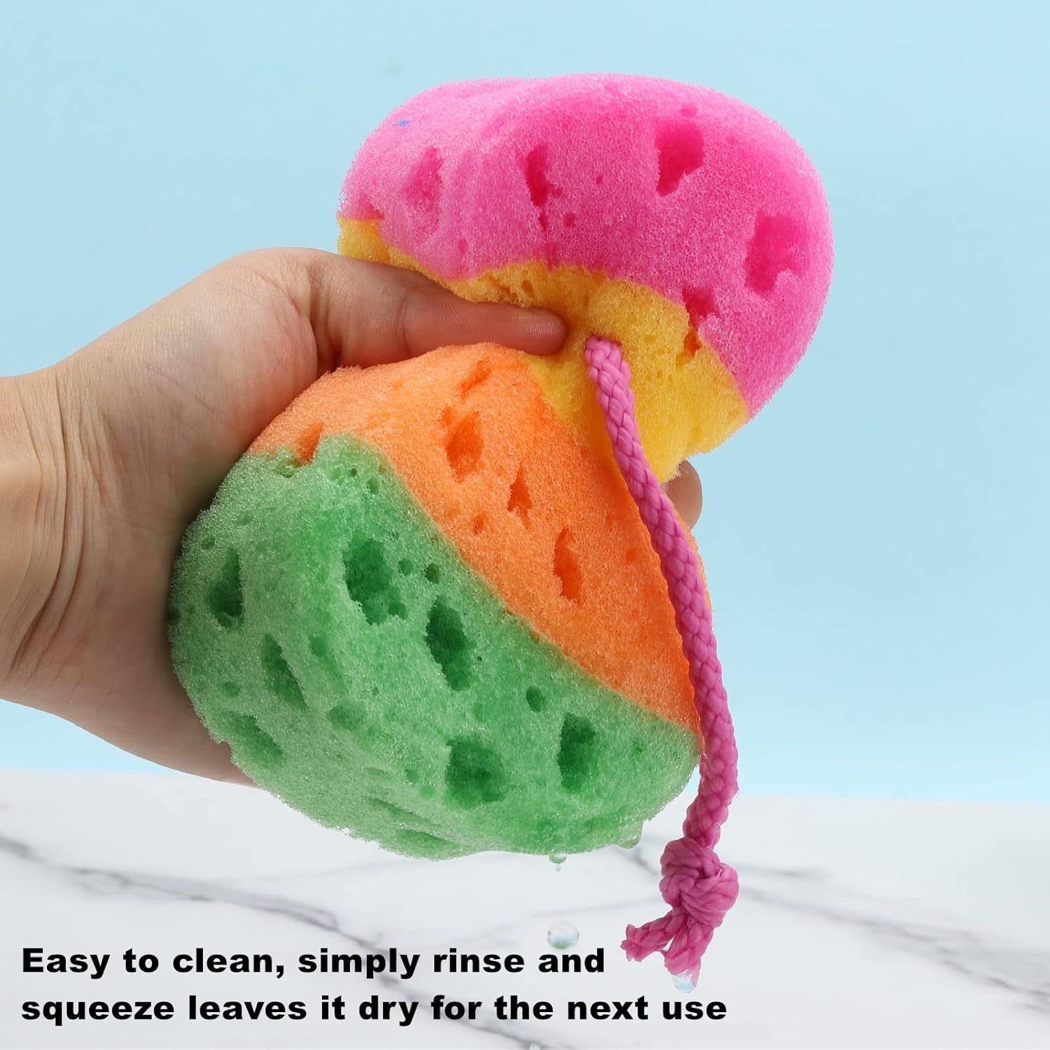 1pc Random Color Exfoliating Bath Ball Body Sponge - Soft Foaming Bath Ball, Colorful Striped Design, Gently Exfoliates Body And Face, Durable And Easy to Clean, Suitable for Home And Commercial Use, Bathroom Additions, Lively Design, Soft Texture