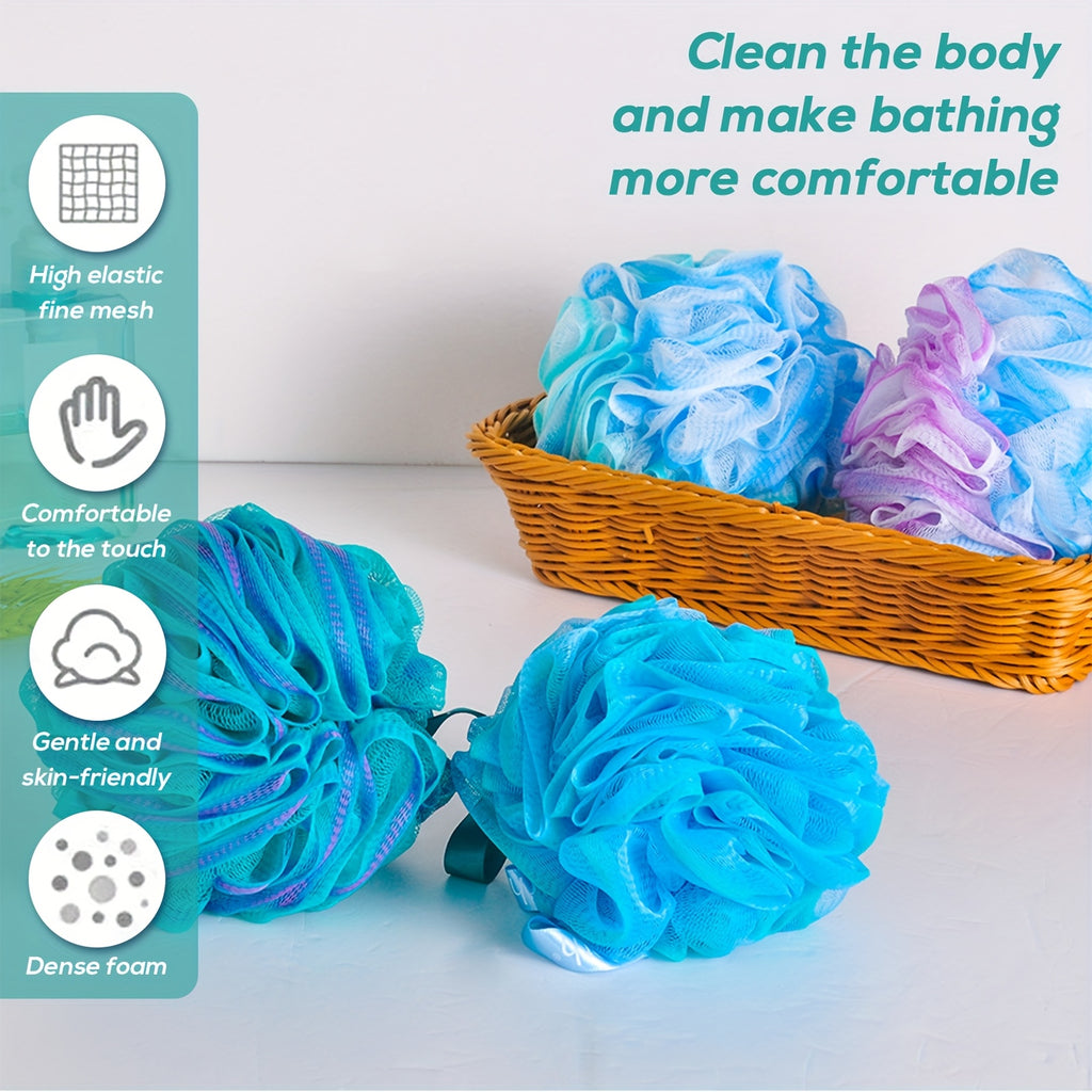10pcs Shower Pouf Balls, Bath Sponge for Women & Men, Exfoliating Body Scrubber, Bathing Accessories