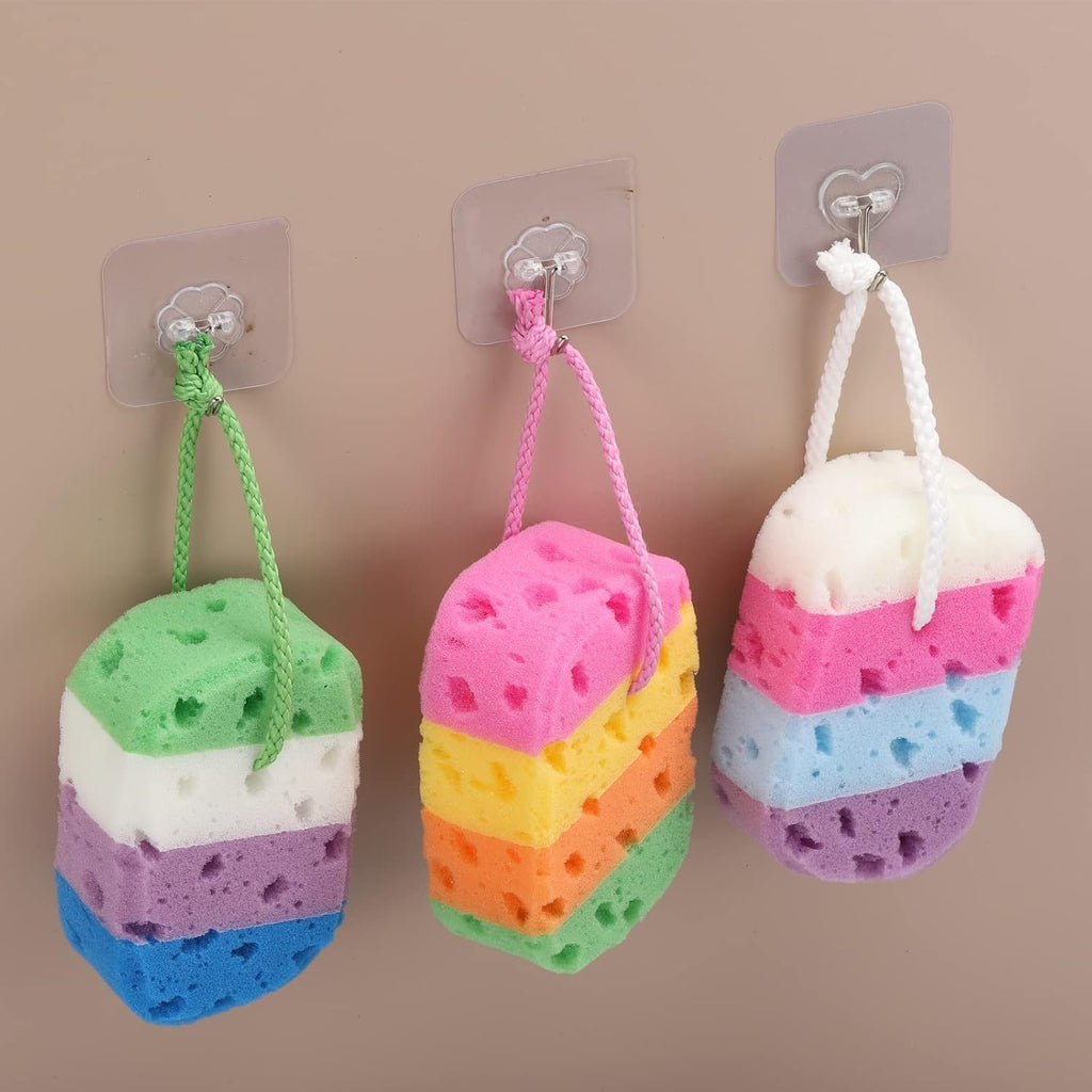 1pc Random Color Exfoliating Bath Ball Body Sponge - Soft Foaming Bath Ball, Colorful Striped Design, Gently Exfoliates Body And Face, Durable And Easy to Clean, Suitable for Home And Commercial Use, Bathroom Additions, Lively Design, Soft Texture