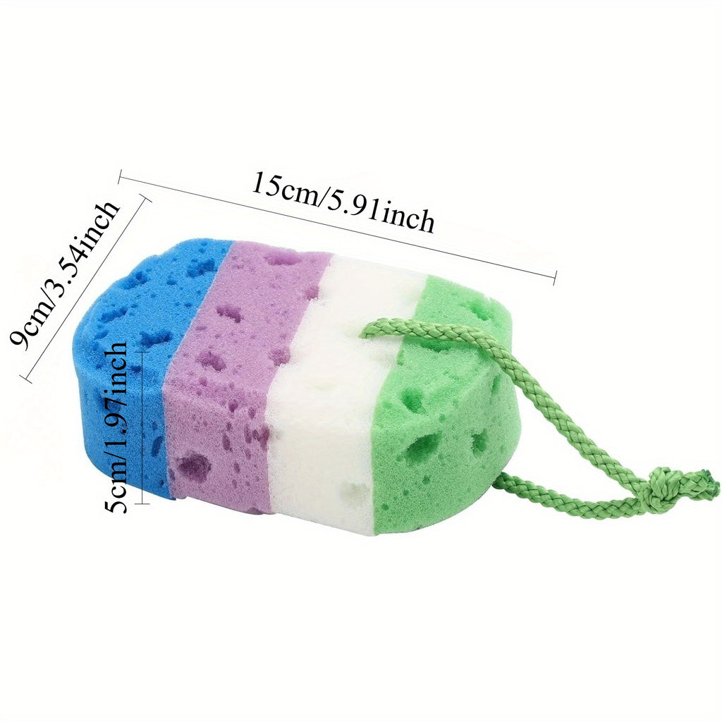 1pc Random Color Exfoliating Bath Ball Body Sponge - Soft Foaming Bath Ball, Colorful Striped Design, Gently Exfoliates Body And Face, Durable And Easy to Clean, Suitable for Home And Commercial Use, Bathroom Additions, Lively Design, Soft Texture